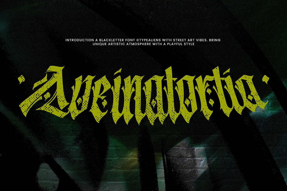 Aveinatortia, a Blackletter Font by ilhamtaro (Photo 1 of 10)