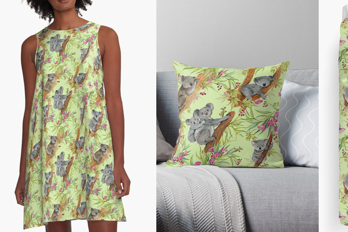 Cute Koalas. Seamless  patterns, a Pattern Graphic by MitrushovaArt (Photo 9 of 10)