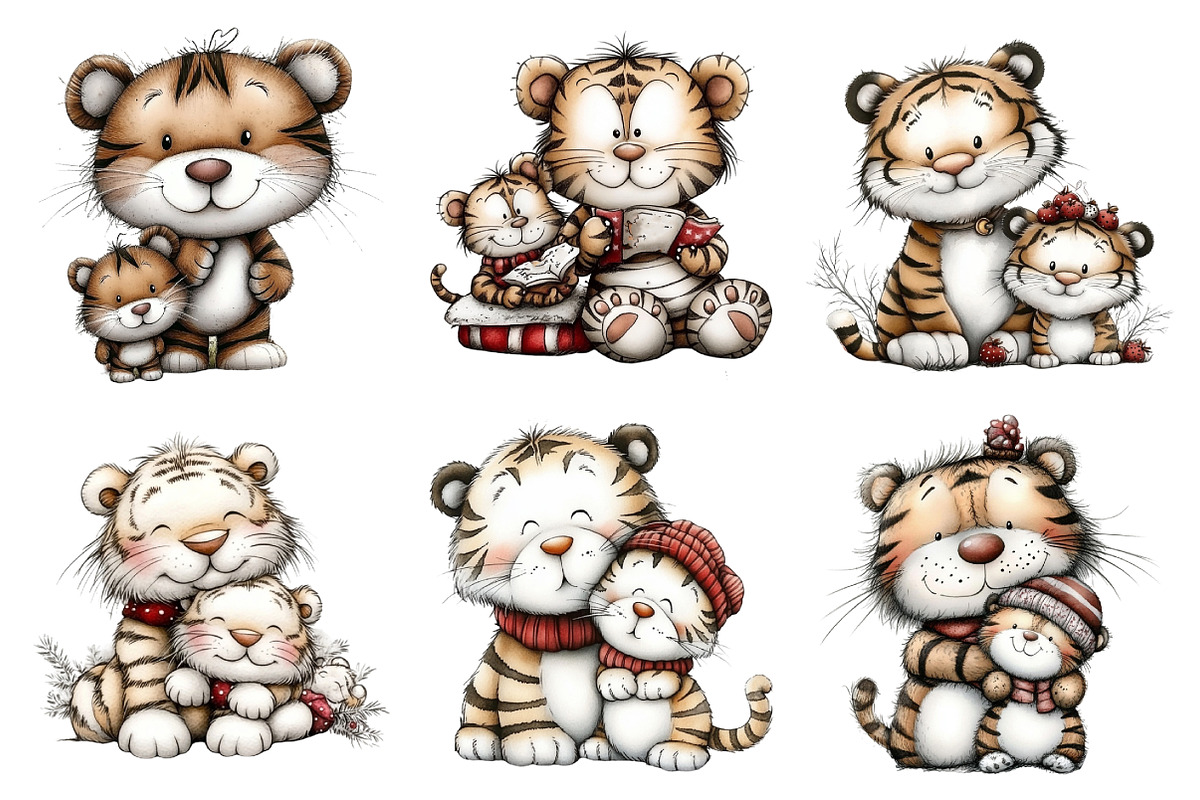 Watercolor Tiger Clipart, an Illustration by Daily.Designs (Photo 2 of 5)