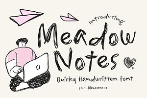Meadow Notes – Quirky Handwritten, a Handwritten Font by Mahesans Co