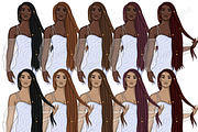 Fashion Girls Clipart, a Person Illustration by GlamArtZhanna (Thumbnail 3 of 5)