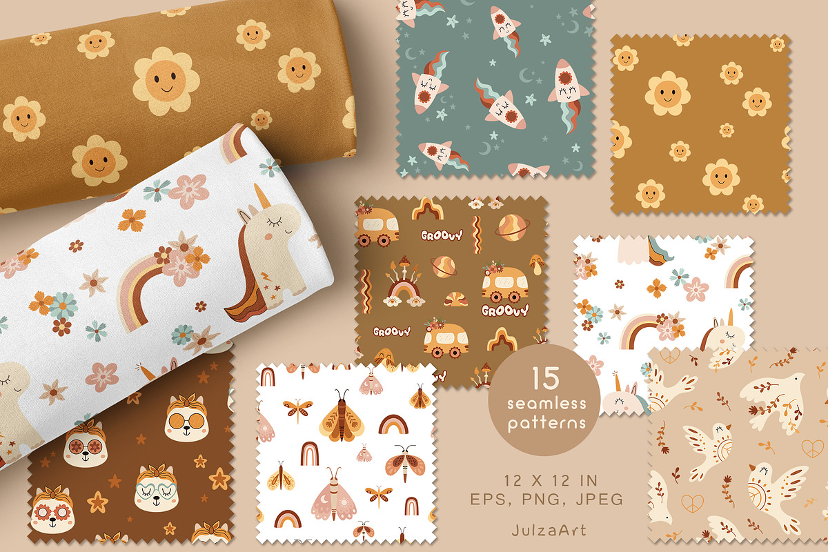 Retro groovy baby collection, a Seasonal Illustration by JulzaArt (Photo 9 of 12)