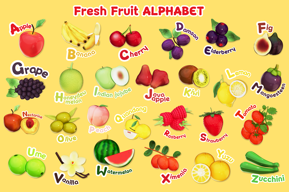 Fresh Fruit 3D 73 Clipart Bundle, a Food Illustration by Eyestudio (Photo 2 of 8)