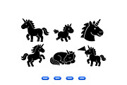 Cute Unicorn Silhouette Pack, an Illustration by designvectx (Thumbnail 2 of 3)