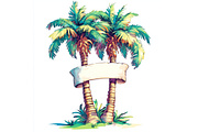 Prompt Tropical Palm Tree Clipart, a Decorative Illustration by Creative design (Thumbnail 5 of 7)