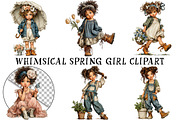Whimsical Spring Girl Clipart, an Illustration by OK Design (Thumbnail 2 of 6)