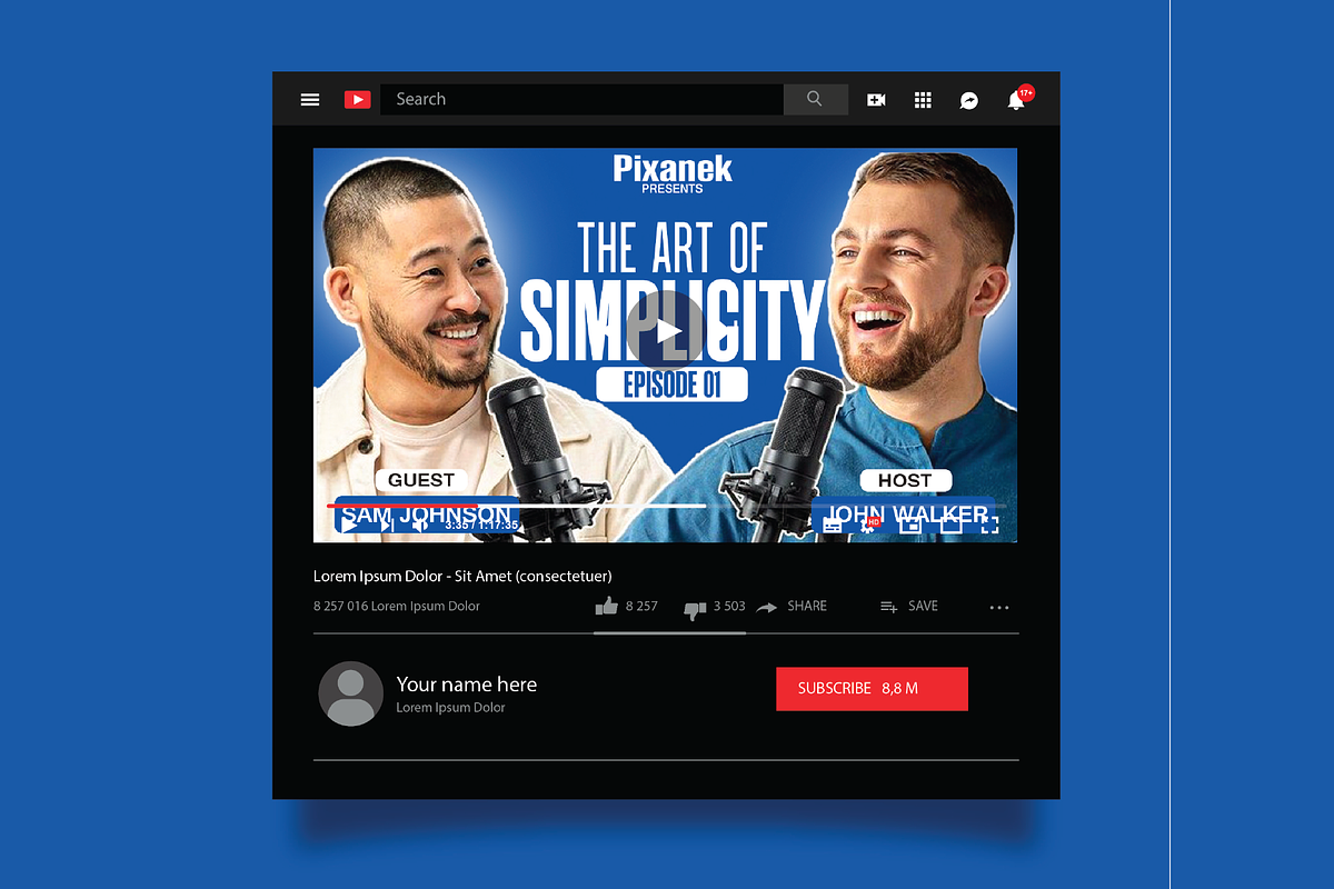 Podcast YouTube Thumbnails Template