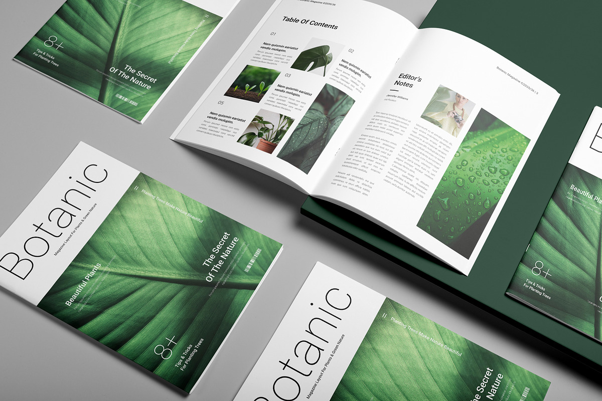 Botanic Green Nature Magazine, a Magazine Template by DesignCrest (Photo 2 of 14)