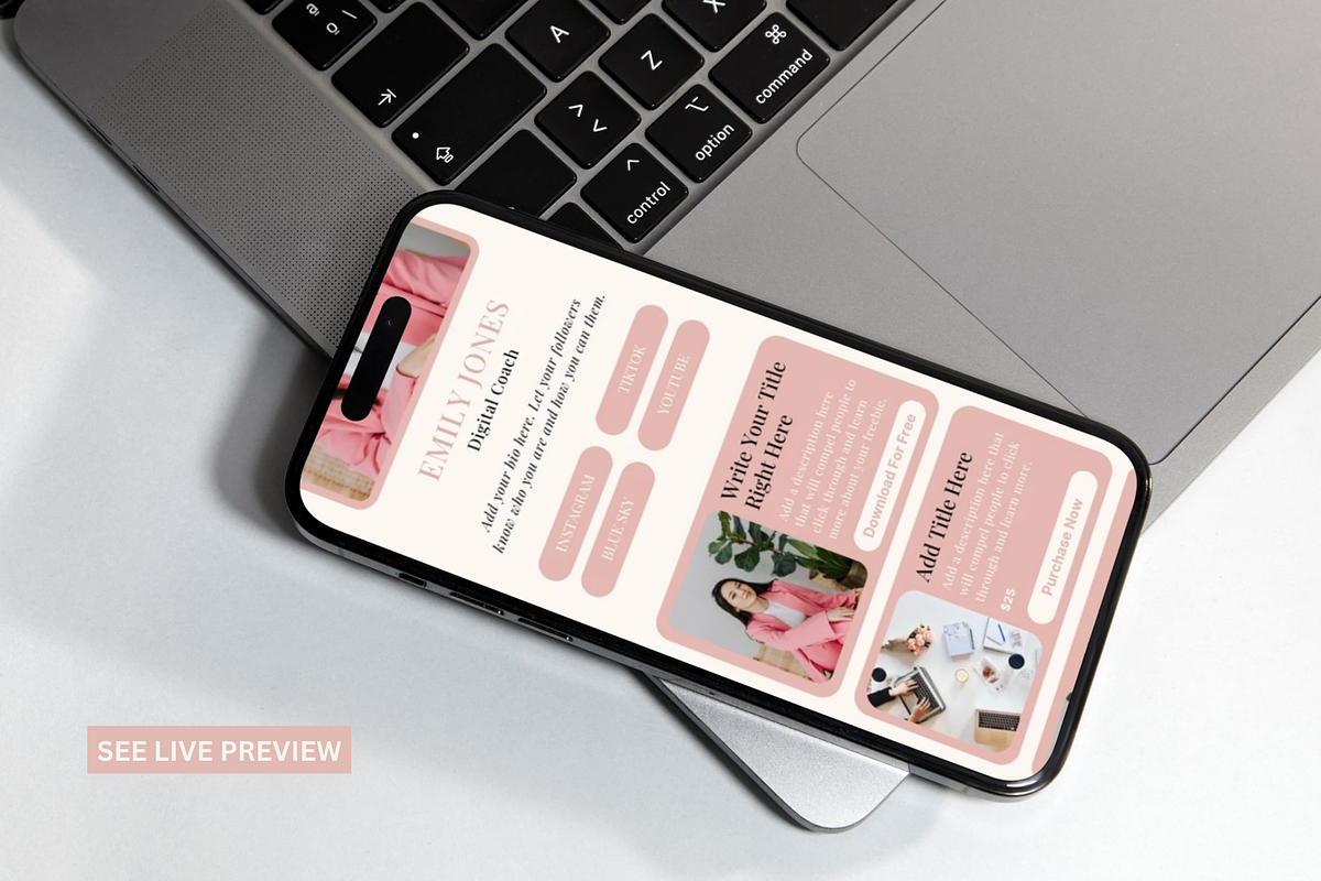 Link In Bio Canva Template | Coach, a Landing Page Template by The Chaos Project (Photo 6 of 7)