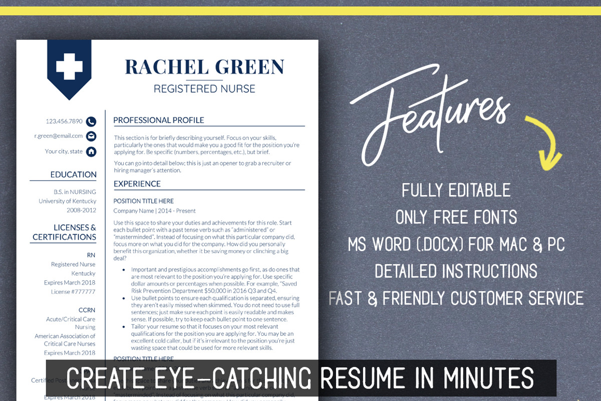 Medical RESUME Template Nurse Resume, a Resume Template by LevelUpResume (Photo 2 of 5)