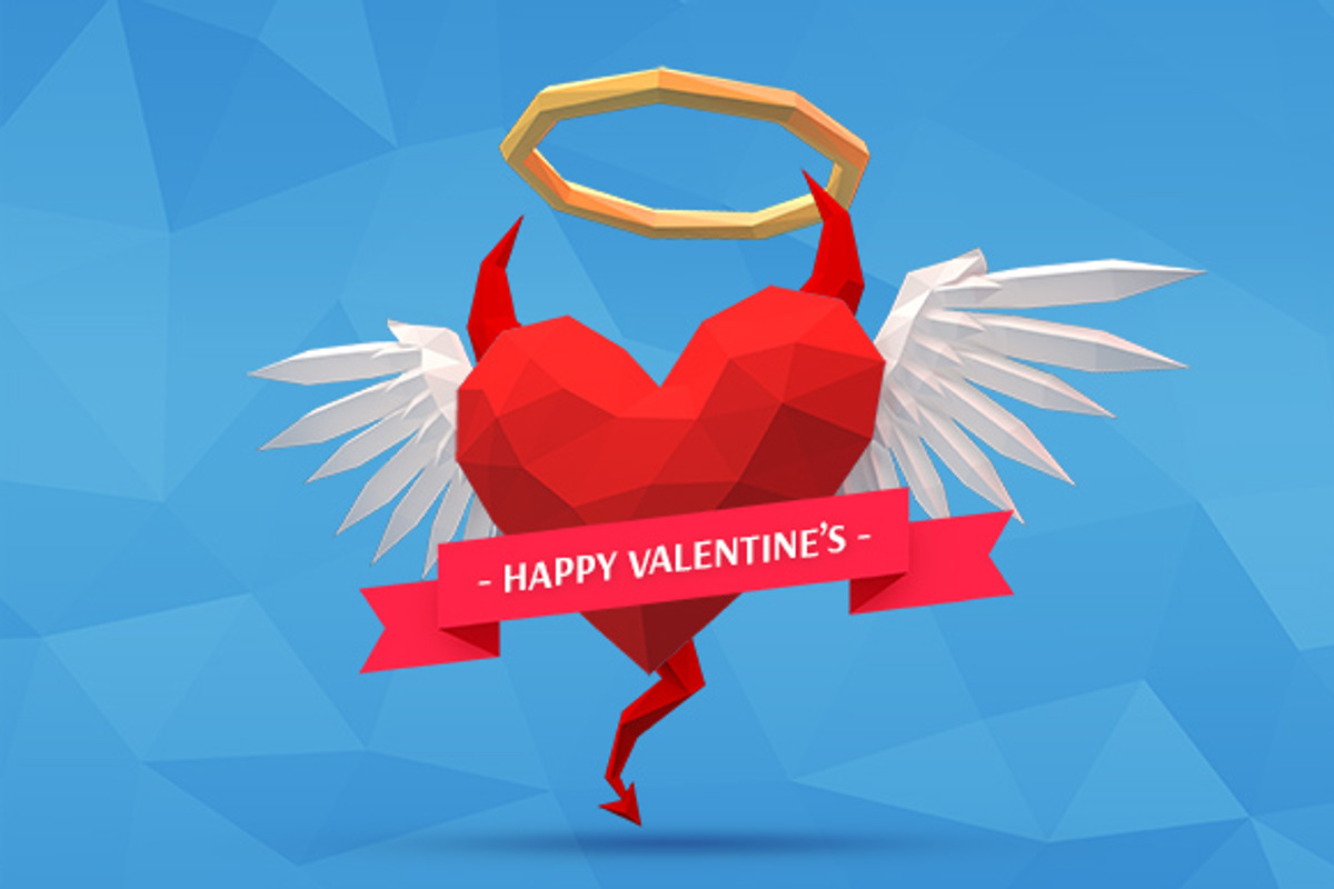 Low Poly Saint Devil Heart, an Illustration by Toocha design (Photo 1 of 5)
