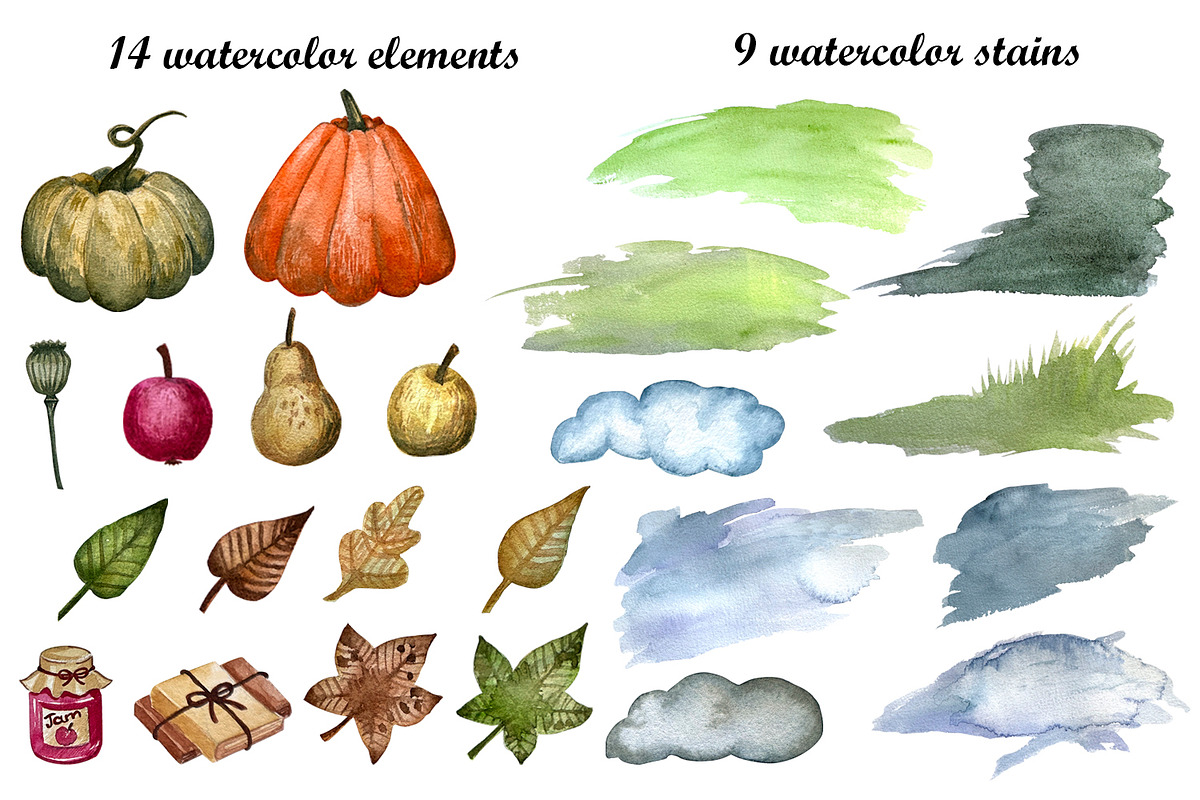 Watercolor autumn family gnomes set, a Seasonal Illustration by Fresh art by Larysa (Photo 4 of 5)