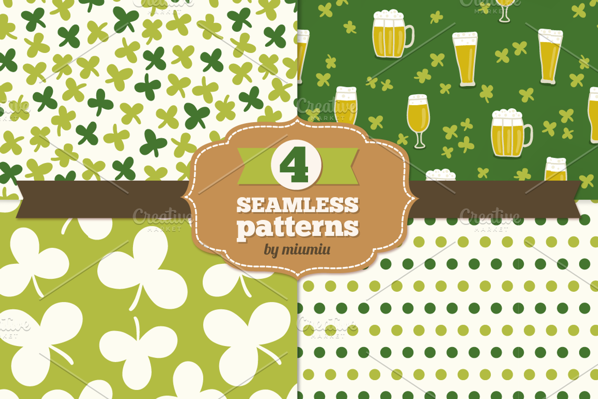 Set of holiday seamless patterns