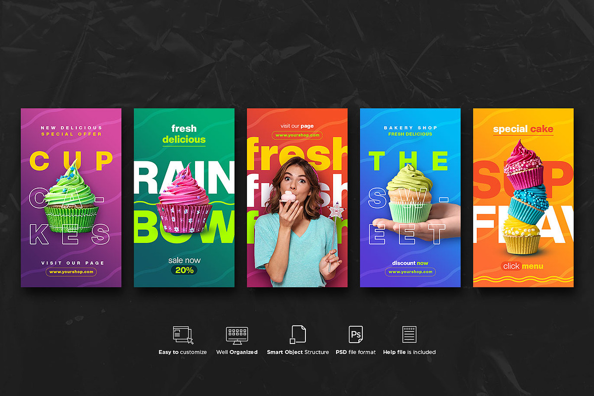 Food Instagram Story PSD Templates, a Social Media Template by Giraffe Design Studio (Photo 11 of 22)