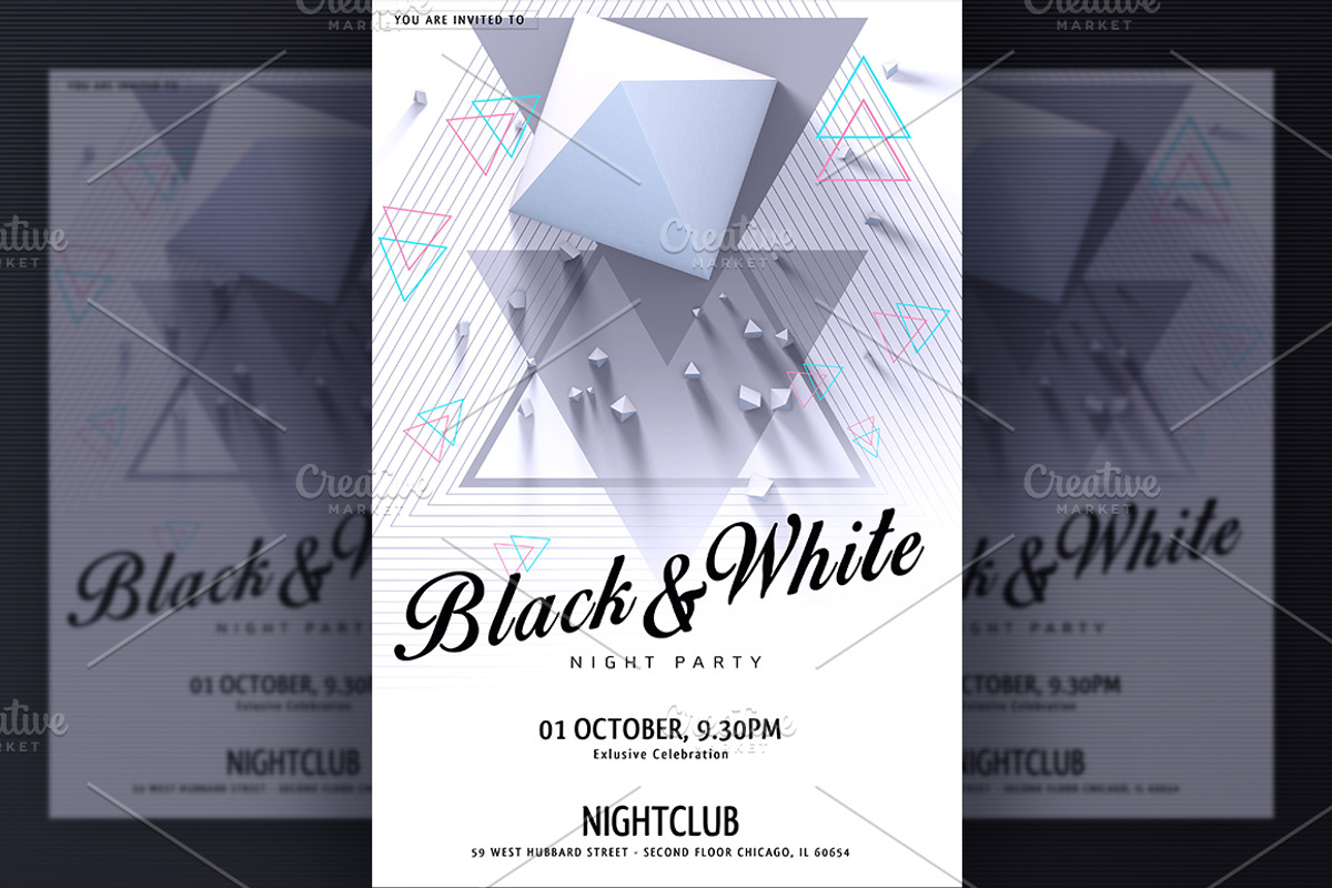 Black&White Party Flyer, a Flyer Template by graystudio (Photo 5 of 5)