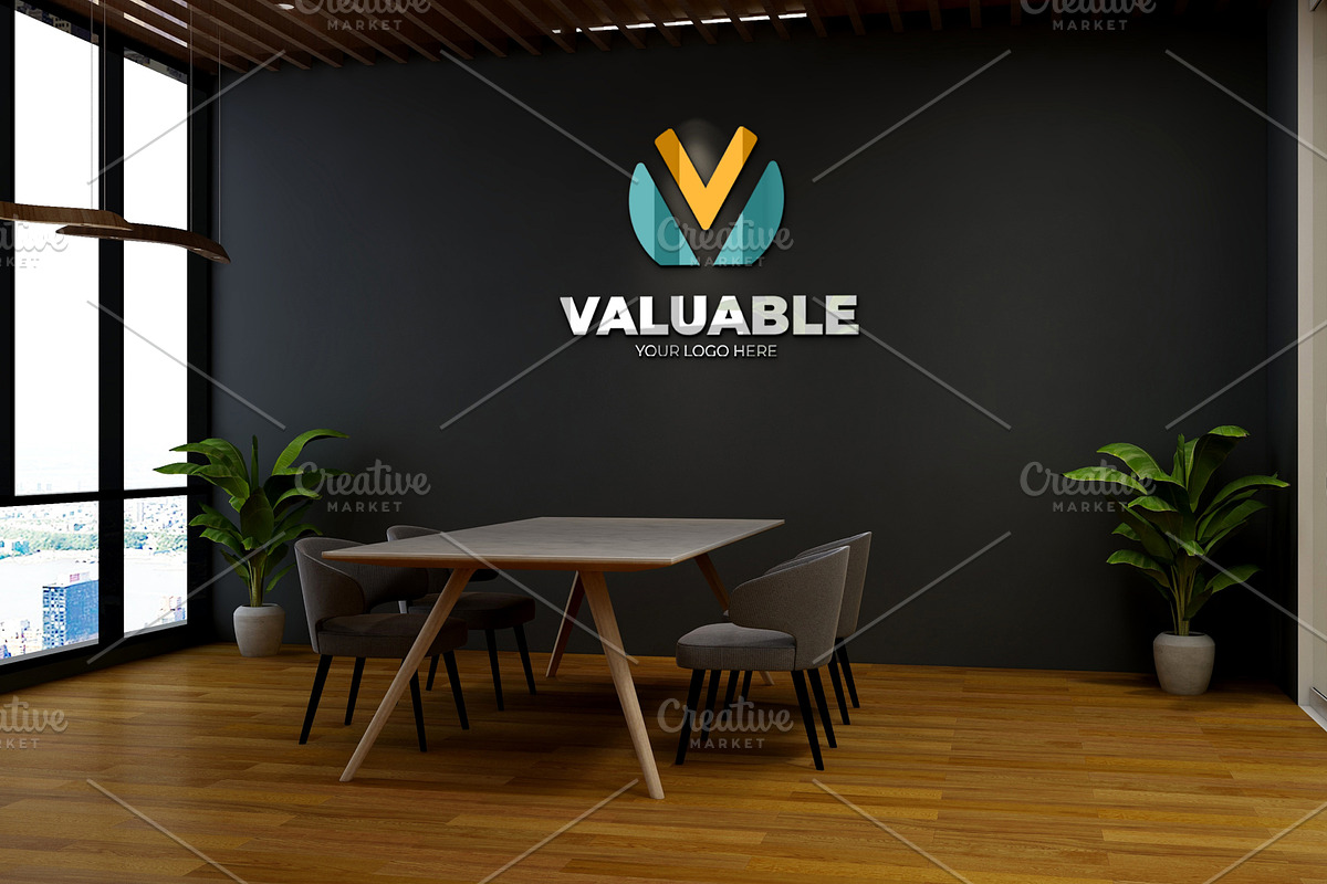 PSD Modern Office Wall Logo Mockup, a Product Mockup by Ayy (Photo 15 of 23)