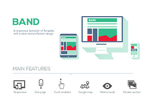 Band - Semantic-UI HTML Template