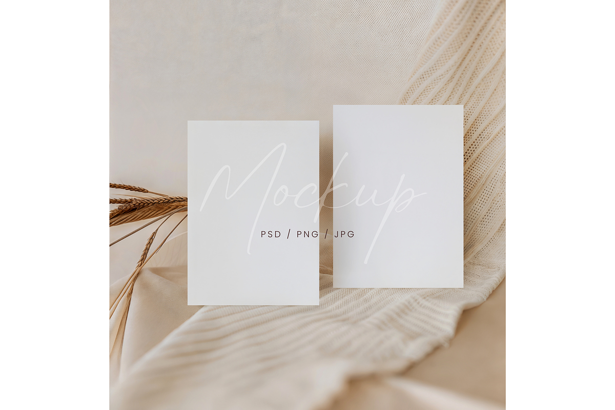 Aesthetic Card Mockup Wheat, a Product Mockup by TatiMockup (Photo 1 of 3)