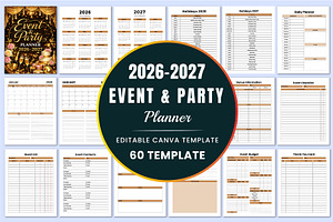 2026–2027 Event & Party Planner, a Stationery Template by Shumaya