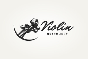 violin headstock neck of cello logo, a Branding & Logo Template by Blazybone