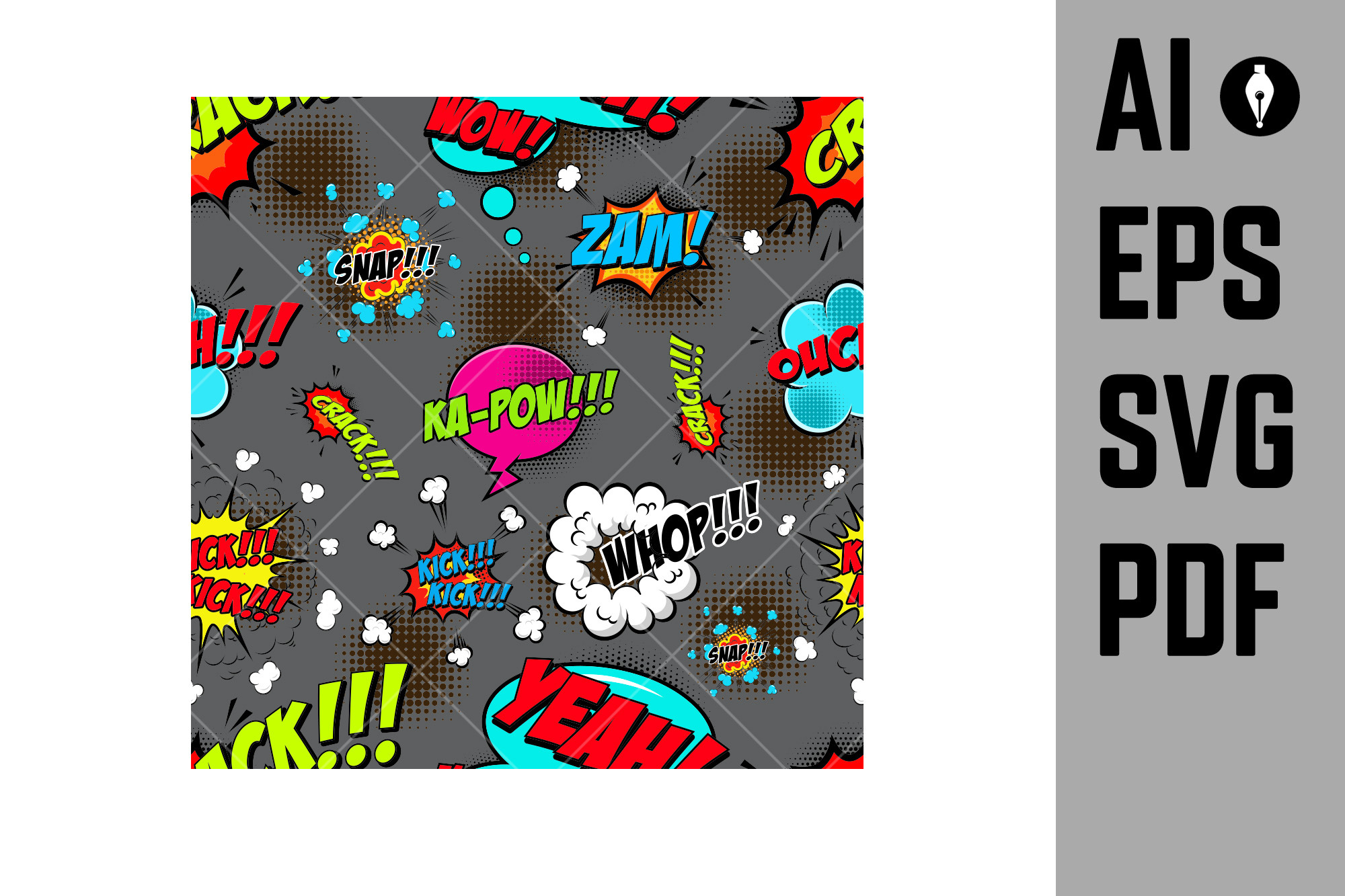 Seamless comic style pattern, a Pattern Graphic by Vectorhight