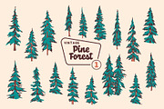 Vintage Pine Forest | Illustrations, an Object Illustration by Max Lockwood (Thumbnail 2 of 18)