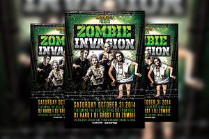 Zombie Invasion Halloween Flyer