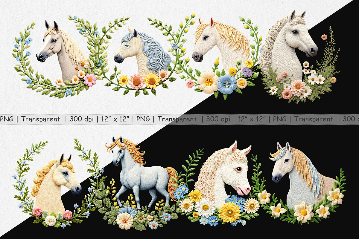 Horse Embroidery Clipart, a Graphic by Artnoy (Photo 2 of 5)