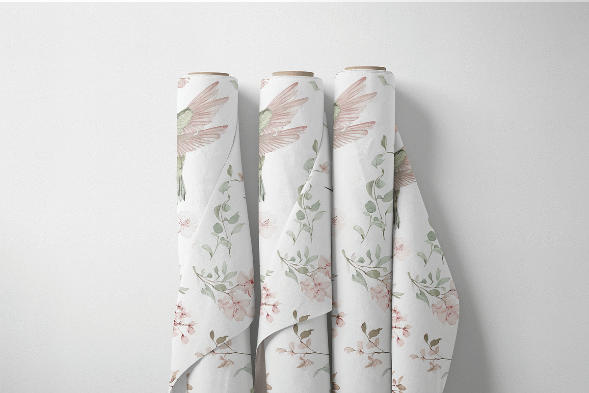 Hummingbirds Pattern, a Decorative Illustration by Pati Charm Studio (Photo 7 of 7)