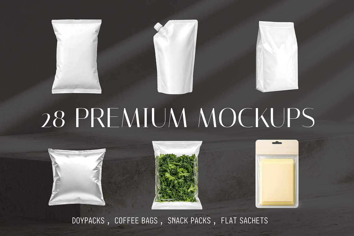 Flexible Packaging PNG Mockup Pack, a Packaging Mockup by Threestudio (Photo 2 of 3)