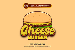 Cheese burger editable text effect