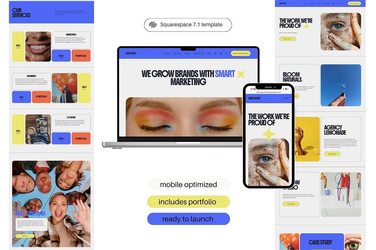 Bold Squarespace Template for agency, a Squarespace Template by Yaaas Design (Photo 2 of 10)