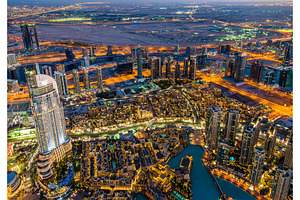 Business bay district as seen from burj dubai featuring dubai, business, and, an Architecture Photo by Leonid Andronov