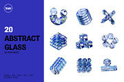 Abstract Glass Shapes 3D Icon Set, an Object 3D Model by SLAB! Design (Thumbnail 1 of 4)