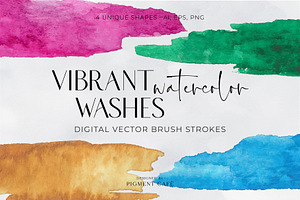 Vibrant Watercolor Washes Background