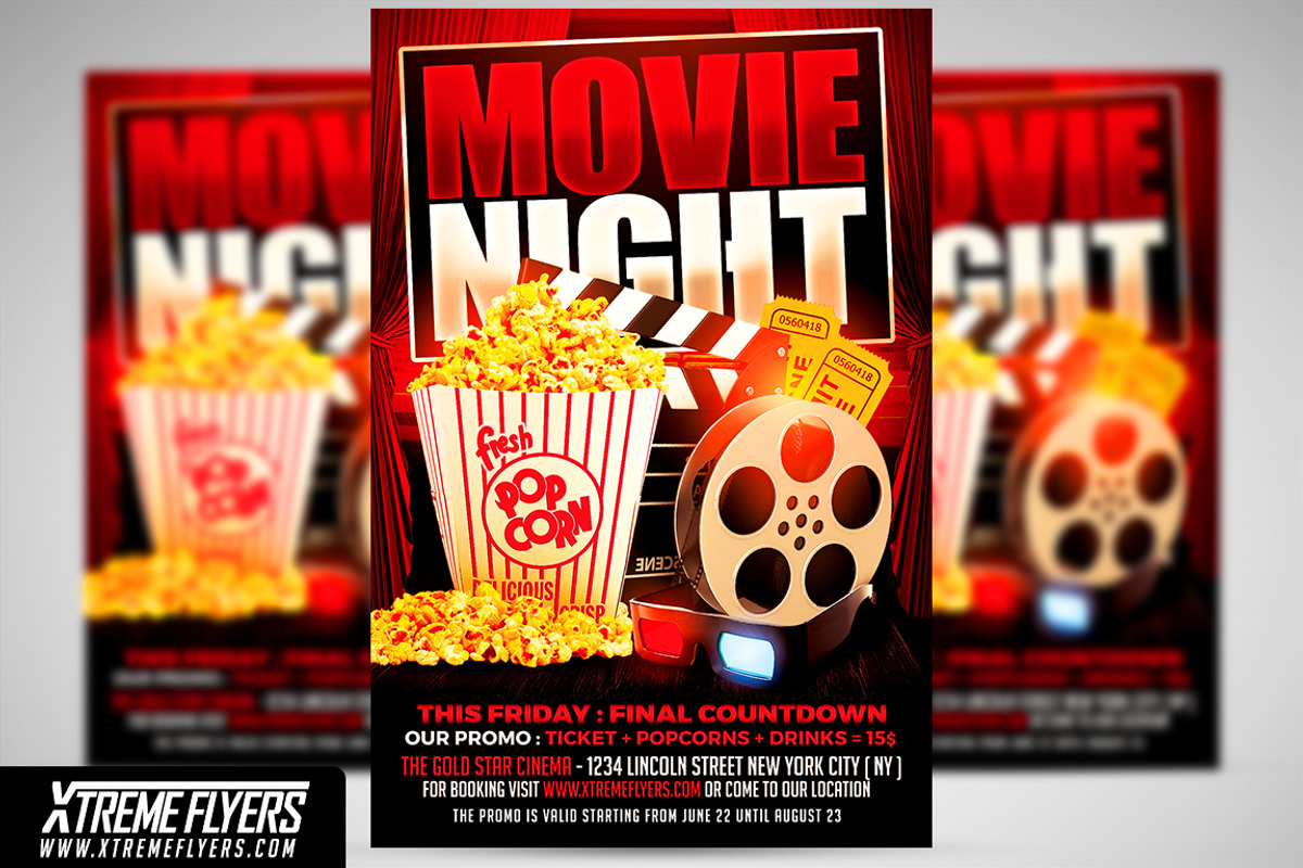 Movie Night Flyer Template, a Flyer Template by XtremeFlyers (Photo 1 of 2)