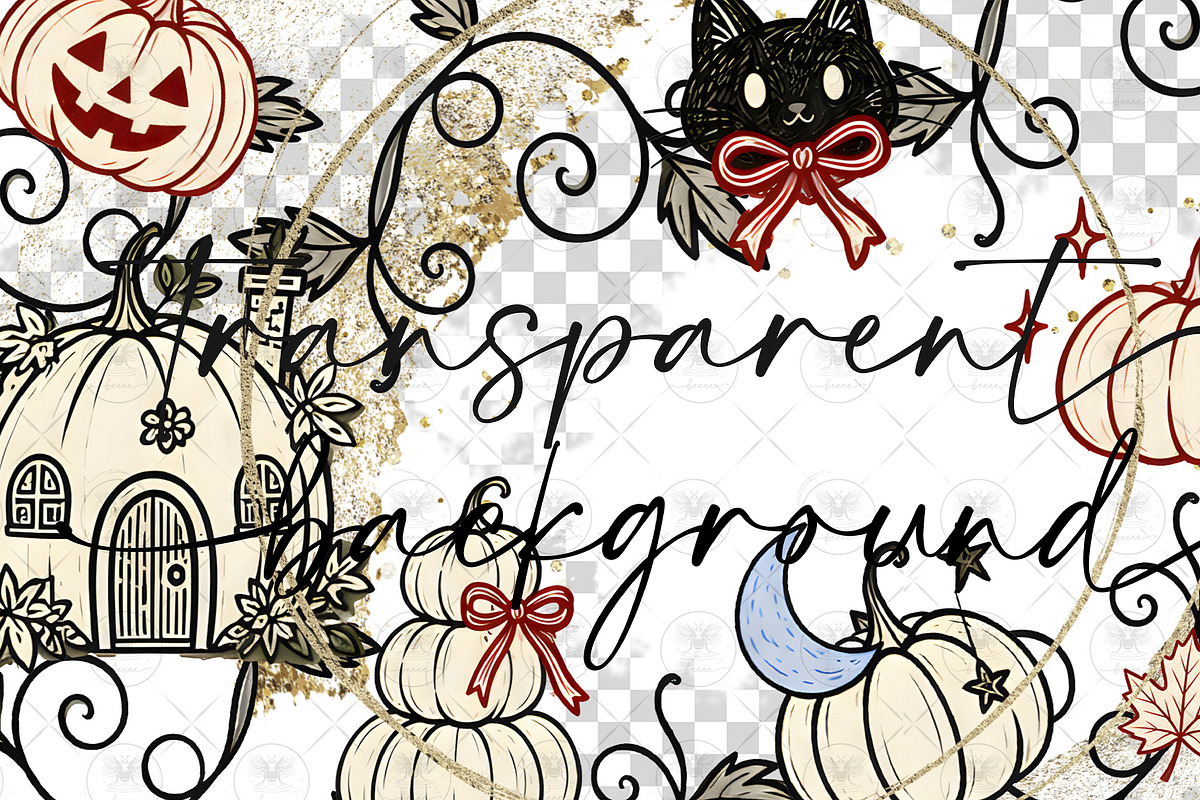 Whimsical Halloween Clipart, a Decorative Illustration by BigCakeBee (Photo 2 of 3)