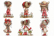 Watercolor coquette farm girl Clipar, an Illustration by Designworld (Thumbnail 3 of 8)