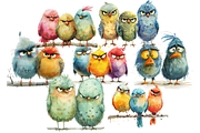 Funny Grumpy Birds Cliparts, an Animal Illustration by Mash Mash Stickers (Thumbnail 7 of 9)