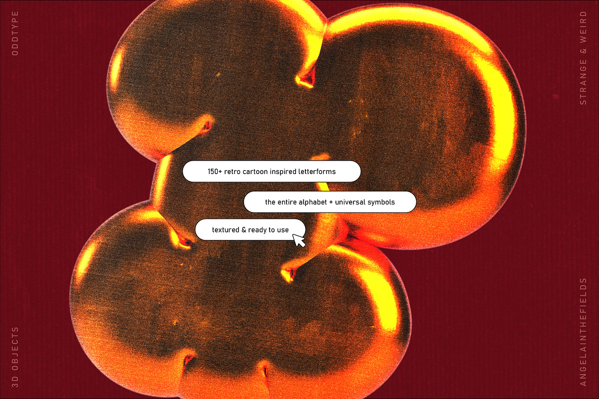 Retro 3D Letter PNGs: Oddtype, an Object Graphic by angelainthefields (Photo 3 of 11)