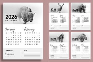 Black And White Wall Calendar, a Stationery Template by ContestDesign