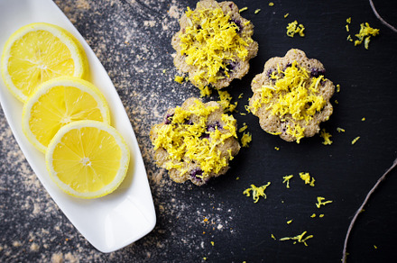 lemon cupcakes on a black background, a Food & Drink Photo by Artsaba Family