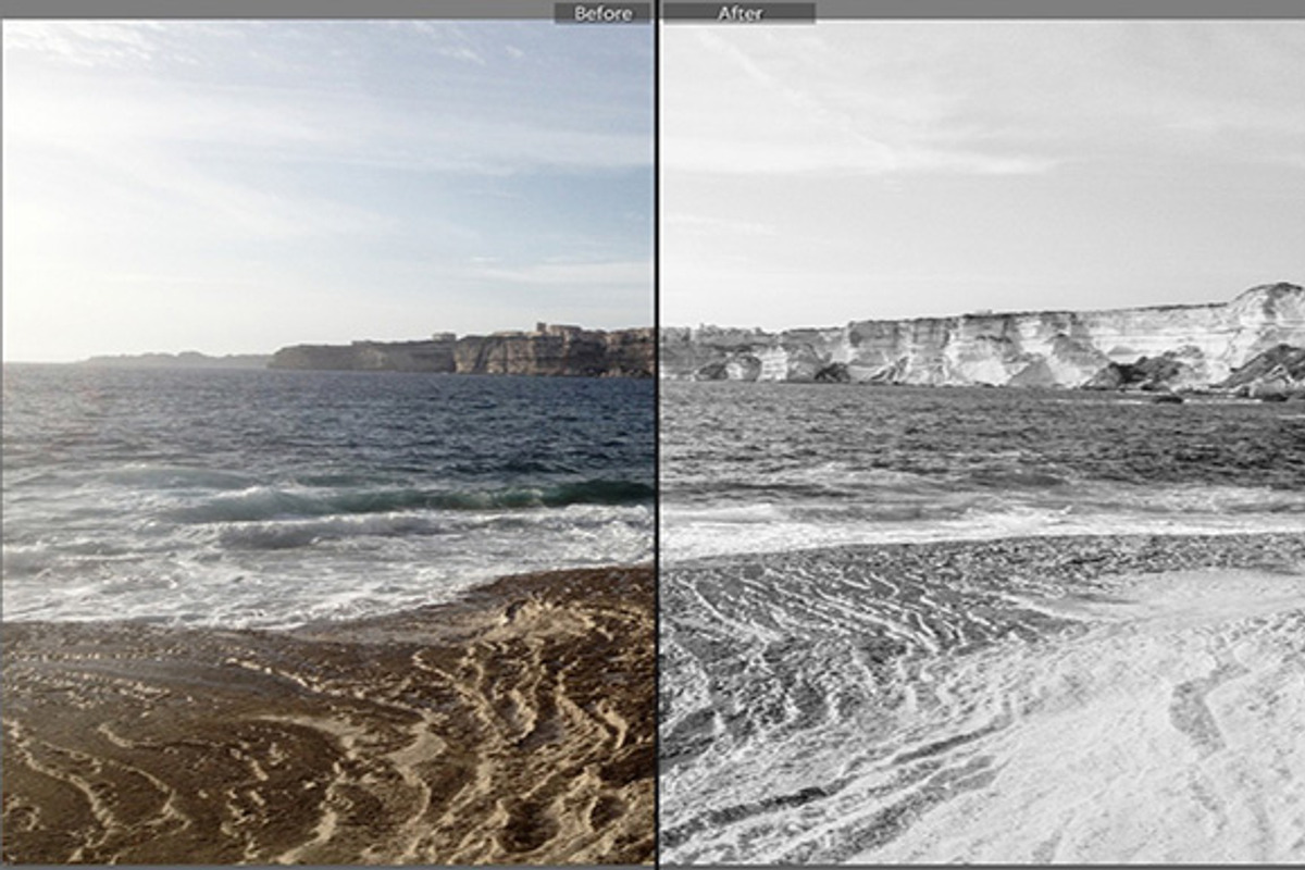 Black and white lightroom presets preview 2