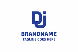 Letters DJ Monogram Connected Logo, a Branding & Logo Template by Pray Art Design Studio