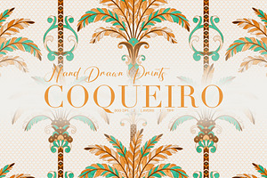 Coqueiro | Hand Drawn Luxury Prints, a Pattern Graphic by LEAFure