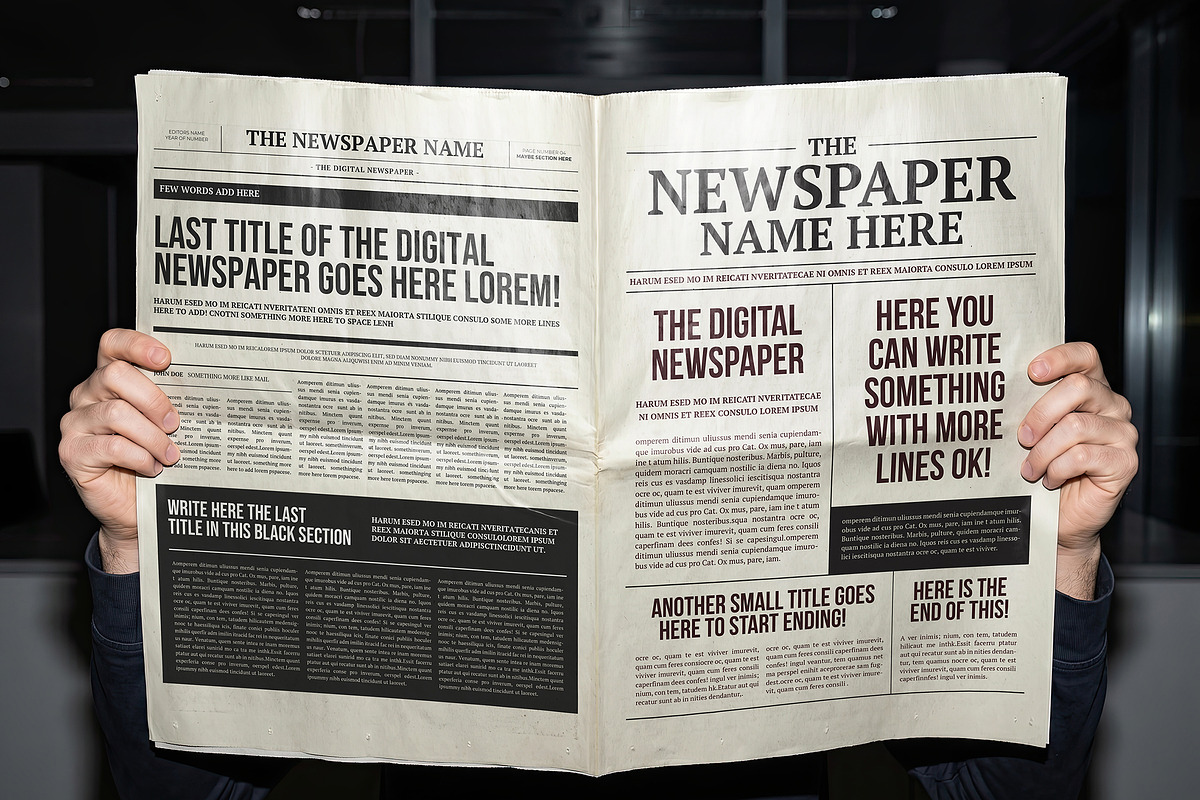 Newspaper Hard Flash Mockups, a Books & Magazine Mockup by Luuqas Design (Photo 3 of 4)