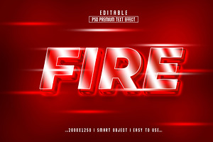 Fire 3D Editable Psd Text Effect