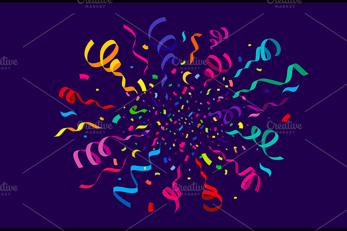 Anniversary and holiday confetti bg, a Seasonal Illustration by Buch&Bee (Photo 3 of 3)
