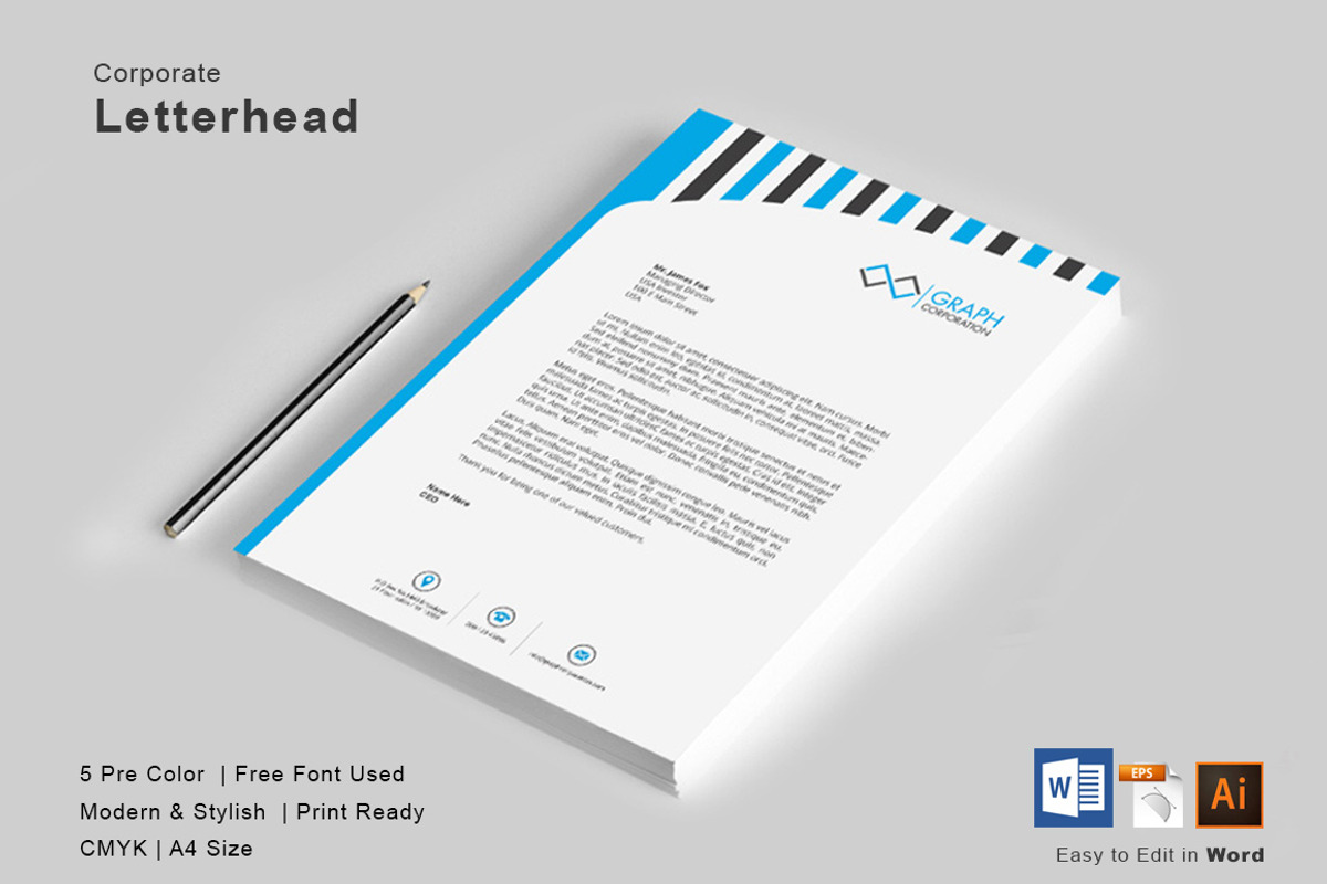 Letterhead, a Stationery Template by asimalikhan555 (Photo 1 of 7)
