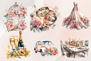 22Watercolor Wedding Clipart PNG Set, an Illustration by Jalina Clipart Studio (Thumbnail 2 of 8)